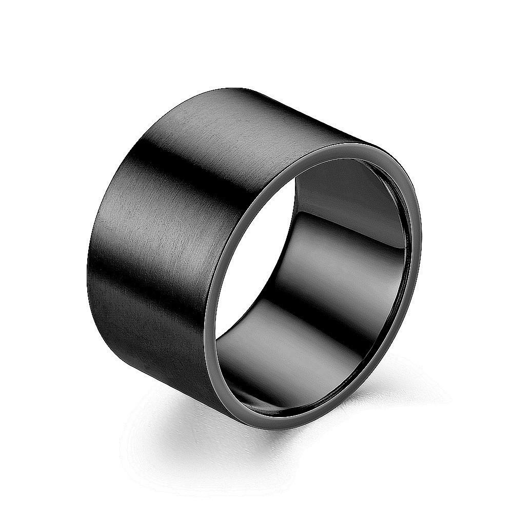 12mm Men's Titanium Steel Ring: Simple, Plain, Stainless Steel Couple Jewelry