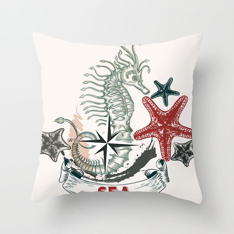 Ins Товары для дома Расписанная вручную Подушка-машина Океан Чехол для офисной подушки