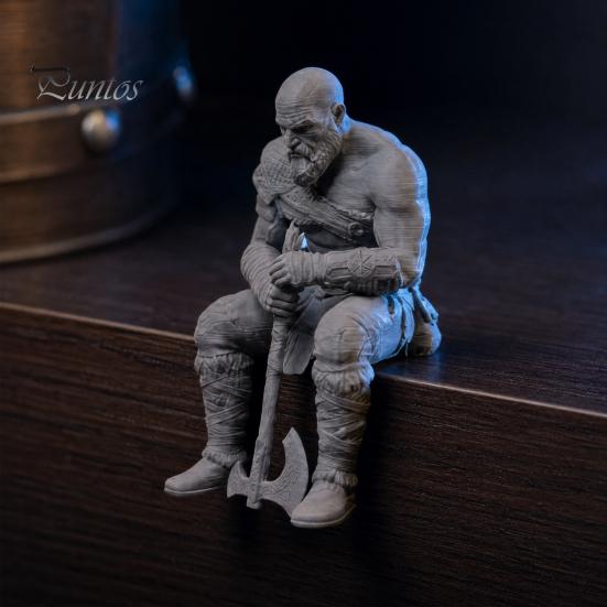 Украшение комнаты 3D-печатная статуя воина, фигурка скандинавской мифологии с декоративным оружием, коллекционный предмет для дома, офиса, игр