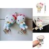 Cute Hello Kitty Plush Toy With Black Fur Keychain Bag And Backpack Accessory