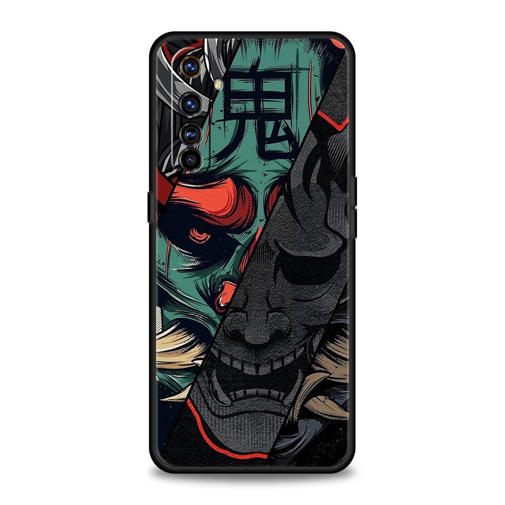 Чехол-маска Самурая Ханья Призрак для Realme 12 11 10 4G 9 8 5G 7 6 GT5 GT3 GT2 Pro Plus C21 C11 C25 C35 GT Neo 2 3 3T 5