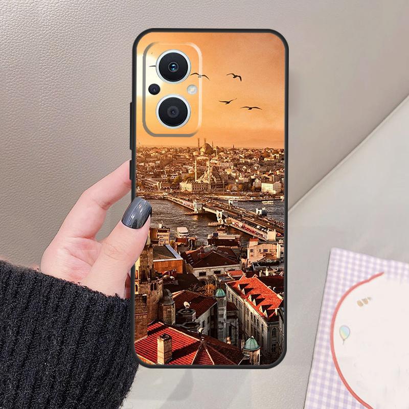 Турция Стамбул Пейзаж Здание Чехол Для OPPO Reno 10 11 12 13 14 Pro 8 7 Lite 11F 12F 13F 14F OPPO Find X8 X5 X6 X9 Pro Чехол