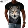 Men's Clothing Wolf Pattern 3d Print T-Shirts For Men Summer Fashion Short Sleeve Tee Vintage Street O-Neck Oversized T-Shirt
