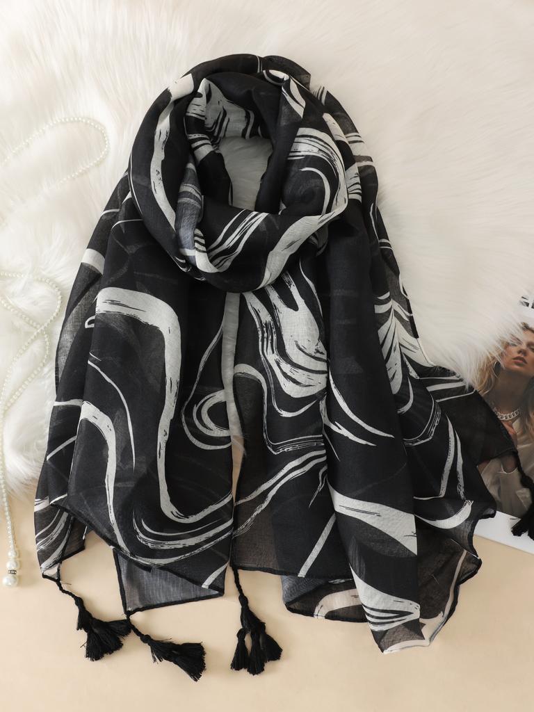 Испанская мода ромашки цветочные кисточки вискозная шаль шарф женский принт мягкий пашмина палантин снуд буфандас мусульманский хиджаб Sjaal