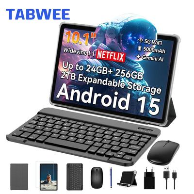 TABWEE T20 Android 15 24 ГБ ОЗУ 256 ГБ ПЗУ Планшет 10,1 дюйма 1280x800 FHD Дисплей Octa Core UMS9230 T606 ПК Планшет с клавиатурой