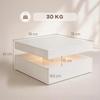 LED Coffee Table with Storage, 2-Tier Modern Centre Table with Open Shelf and Remote for Living Room, High Gloss White