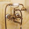 . Bathroom Bath Wall Mounted Hand Held Antique Brass Shower Head Kit Shower Faucet Sets YT-5328-B