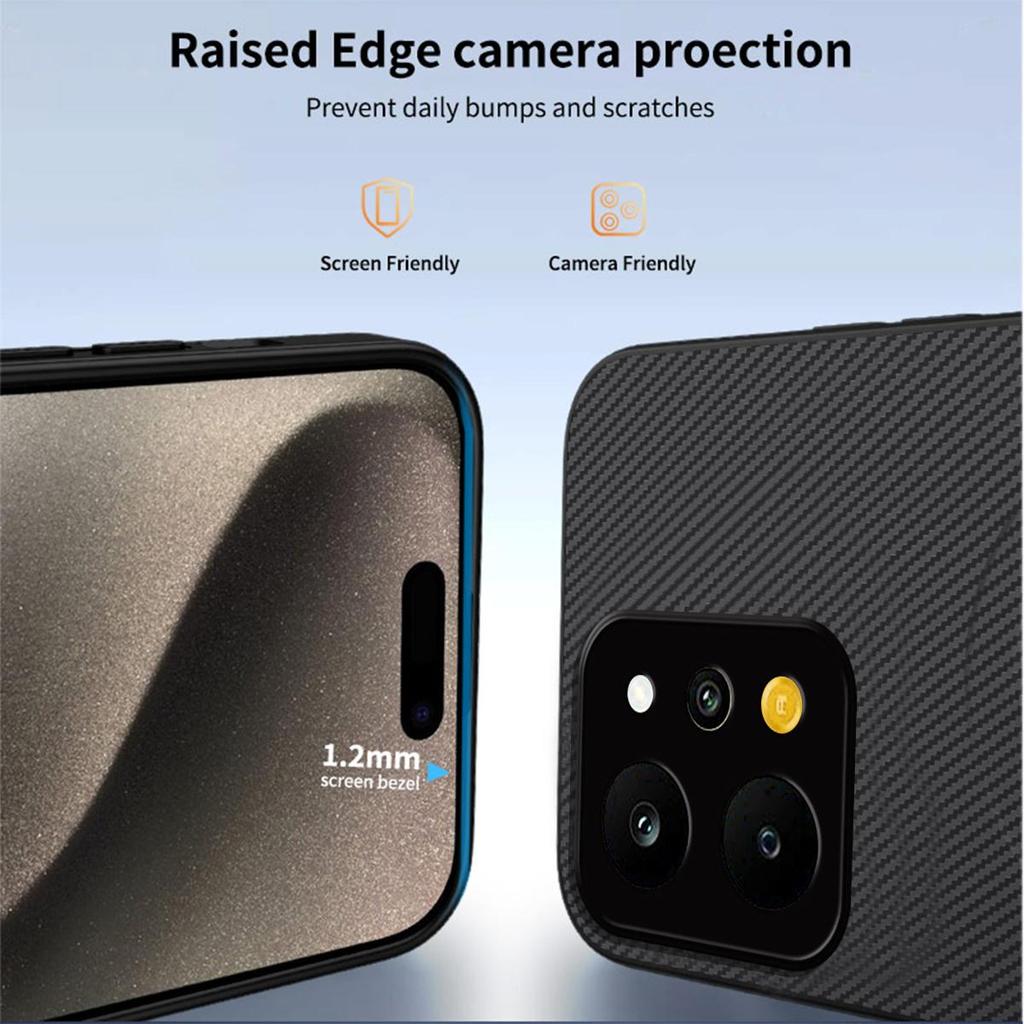 Амортизирующий текстурированный чехол из ТПУ для realme P4 Power 5G Тонкий защитный чехол из углеродного волокна