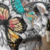 Flower And Colorful Butterfly Sheer Curtains For Living Room Bedroom Kitchen Home Decor Tulle Voile Curtains Windows Drapes