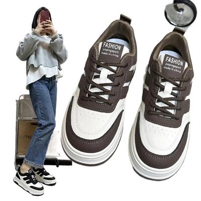 2024 Новые весенние женские кроссовки на платформе, удобные повседневные туфли на шнуровке из кожи, женские туфли из вулканизированной кожи Zapatitllas Mujer