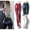 Модные сексуальные женские брюки из искусственной кожи больших размеров с высокой талией, черные леггинсы без ног