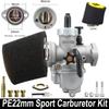 NIBBI PE17mm/19mm/22mm/24mm/26mm/28mm Flange Carburetor With Carb Jets Foam Air Filter Cleaner for Honda Yamaha Scooter Motor