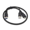 Кабель для мобильного жесткого диска 60 см USB3.0 A «папа» к Micro B, 5 Гбит/с, Y-образная форма, двойное питание, высокоскоростной портативный внешний шнур адаптера для конвектора для жесткого диска