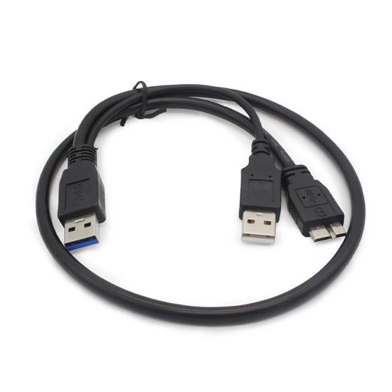 Кабель для мобильного жесткого диска 60 см USB3.0 A «папа» к Micro B, 5 Гбит/с, Y-образная форма, двойное питание, высокоскоростной портативный внешний шнур адаптера для конвектора для жесткого диска