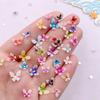 8mm/10mm Glitter Resin Colorful Mini 3D Rotating Crystals Butterfly Flat Back Rhinestone Nail Art Applique DIY Craft Supplies