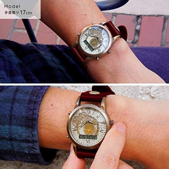 Часы японского производства Кварцевые цифровые Стимпанк размер окружности Ana-Digi (L (запястье 15~20см), зеленый)