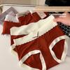 Lady Spring and Autumn Cotton Anti Bacterial Breathable Red Middle Waist Triangle Briefs
