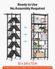 6-Tier Foldable Storage Shelf with Wheels 24 x 12 x 72-inch Metal Shelving