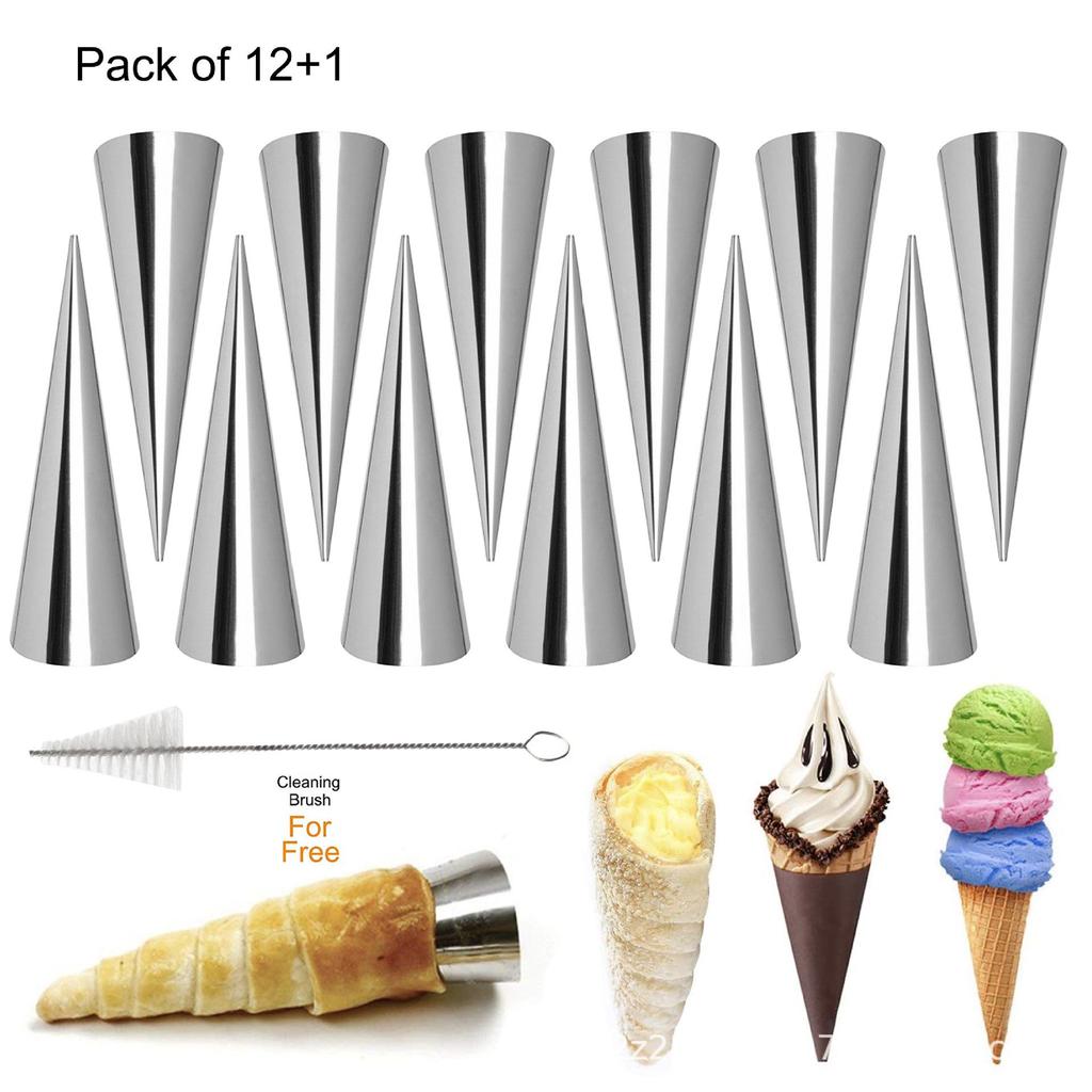 Stainless Steel Croissant and Pastry Molds - Cream Horn Baking Cones