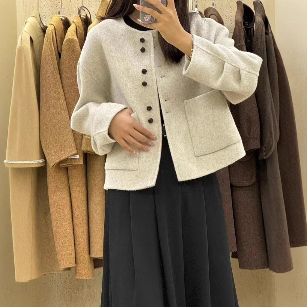 New Autumn and Winter Double-sided Wool Coat Korean Style Small Retro Casual Woolen Coat