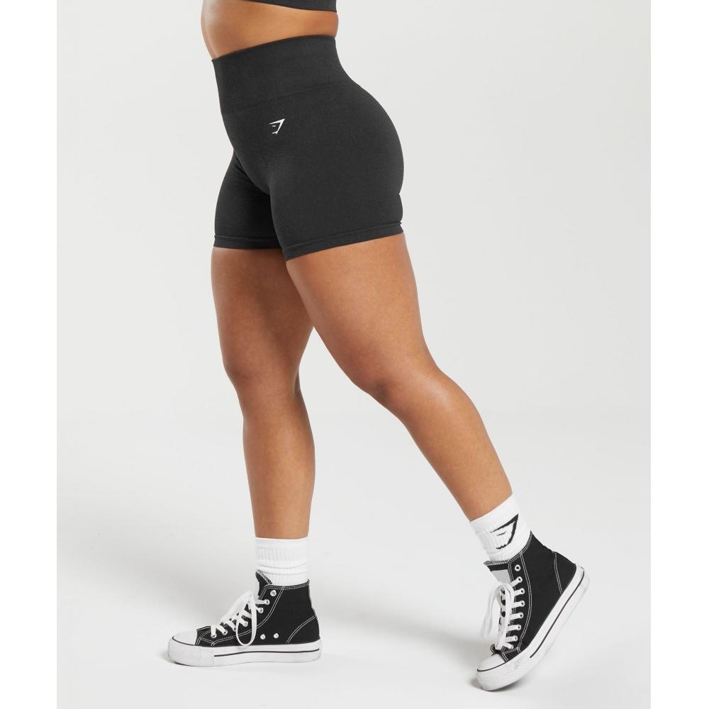 Gymshark Адаптируйте бесшовные шорты Fleck Black Smokey Grey B6a1j Bb39