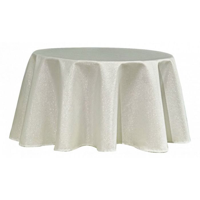 Round Stain-resistant Tablecloth "Sequins" 160 Cm (4 To 6 Place Settings) - White