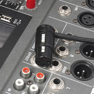 Кабель XLR микрофонный аудио штекер-штекер/гнездо-гнездо с ключом 3-контактный угловой 90 градусов для микрофонного микшера
