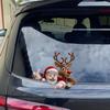 Merry Christmas Winter Decals,Santa Claus Reindeer Elf Car Window Stickers,Christmas Xmas Holiday Art Clings Decorations Accessories (Cartoon)