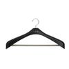 Shinko Hanger Slacks Hanger with Non-Slip Stop Bar, 47cm Wide, "Reverse" Jacket Stop 47, Black, Swivel Hook, Made In Japan, 1 Hanger