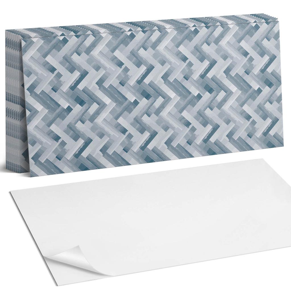 Dekoracyjne Kafelki Winylowe Na Ścianę Z Nadrukiem Wzór Zygzakowaty W Pasy 10X40X20 Cm