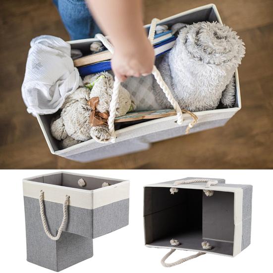 Ручка корзины Большая портативная хлопковая веревка Складная вместимость лестницы Прочная ткань с ковровым покрытием Деревянное покрытие