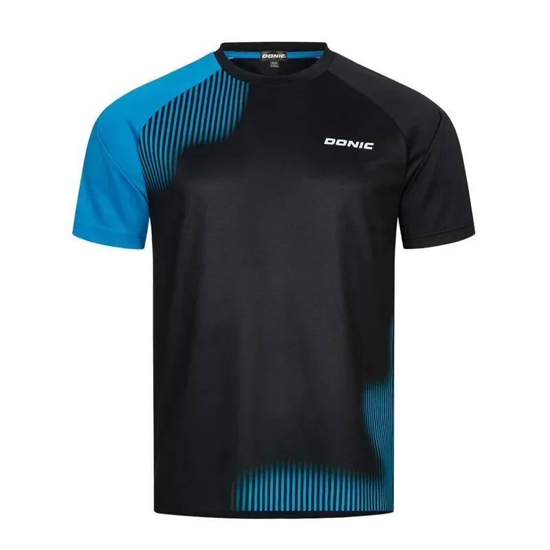 Men's Undercurrent Pattern Table Tennis T-shirt Summer Badminton Table Tennis Short Sleeve Top Outdoor Running Fitness Sweatshirt