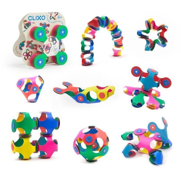 Tiny & Mighty CLIXO - GIPSY TOYS - Jeu de construction magnétique, flexible, durable et imaginatif - 9 pièces - Dès 4 ans