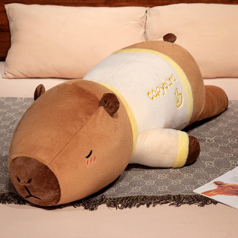 Pillow Capybara Animal Soft Texture Design Plush Lying Doll Duck Orange Sakaban