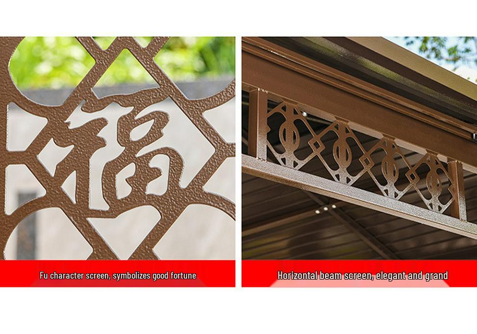 Aluminum Alloy Garden Gazebo: New Chinese Style Outdoor Courtyard Sunshade Pavilion