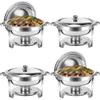 Stainless Steel Round Buffet Stove - Commercial Food Warmer & Chafing Dish Heater