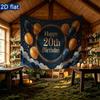 1pc Birthday 20th Balloon Elegant Party Banner Blue Golden