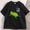 Kawaii Dead Tired Frog T Shirt Cute Sleepy Cotton Short Sleeve Tshirt Streetwear Trendy Round Neck Graphic Tees Male Clothing