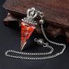 1PC Hexagonal Cone Pendulum Hanging Pendant,Natural Stone Crystal Chip Resin Pendulum Accessories,Reiki Healing, Meditation, Jewelry Gifts 53x18 Mm
