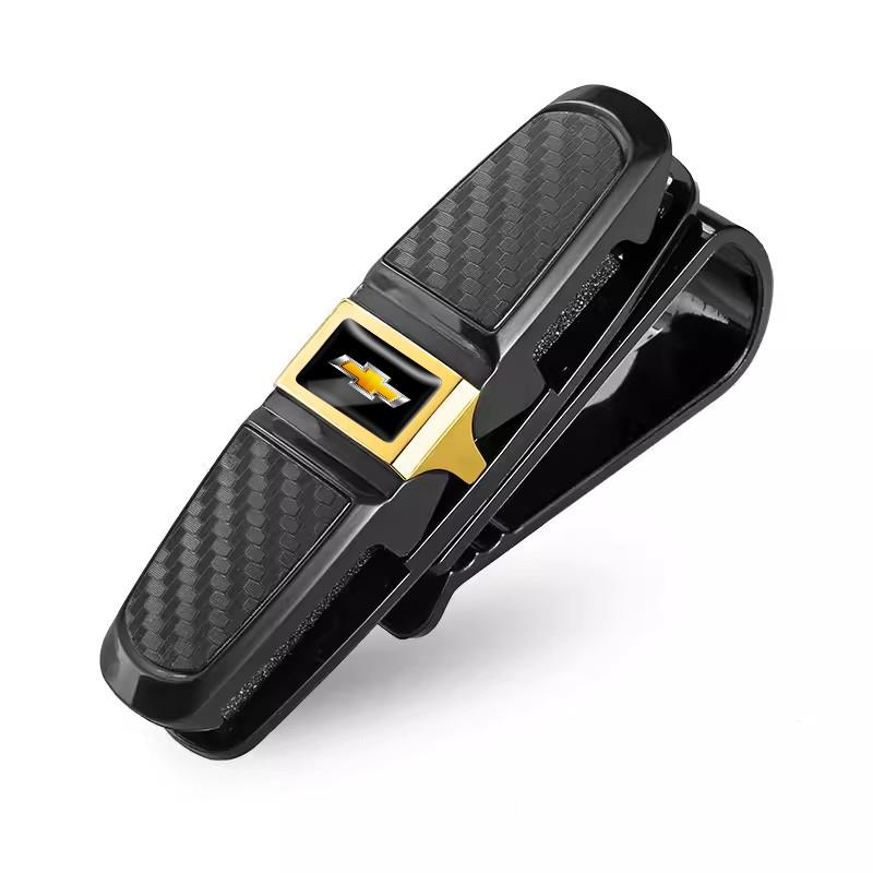 Car ABS Sun Visor Glasses Clip Ticket Card Storage Clamp For Chevrolet Corvette Montana TrailBlazer Silverado Camaro Suburban