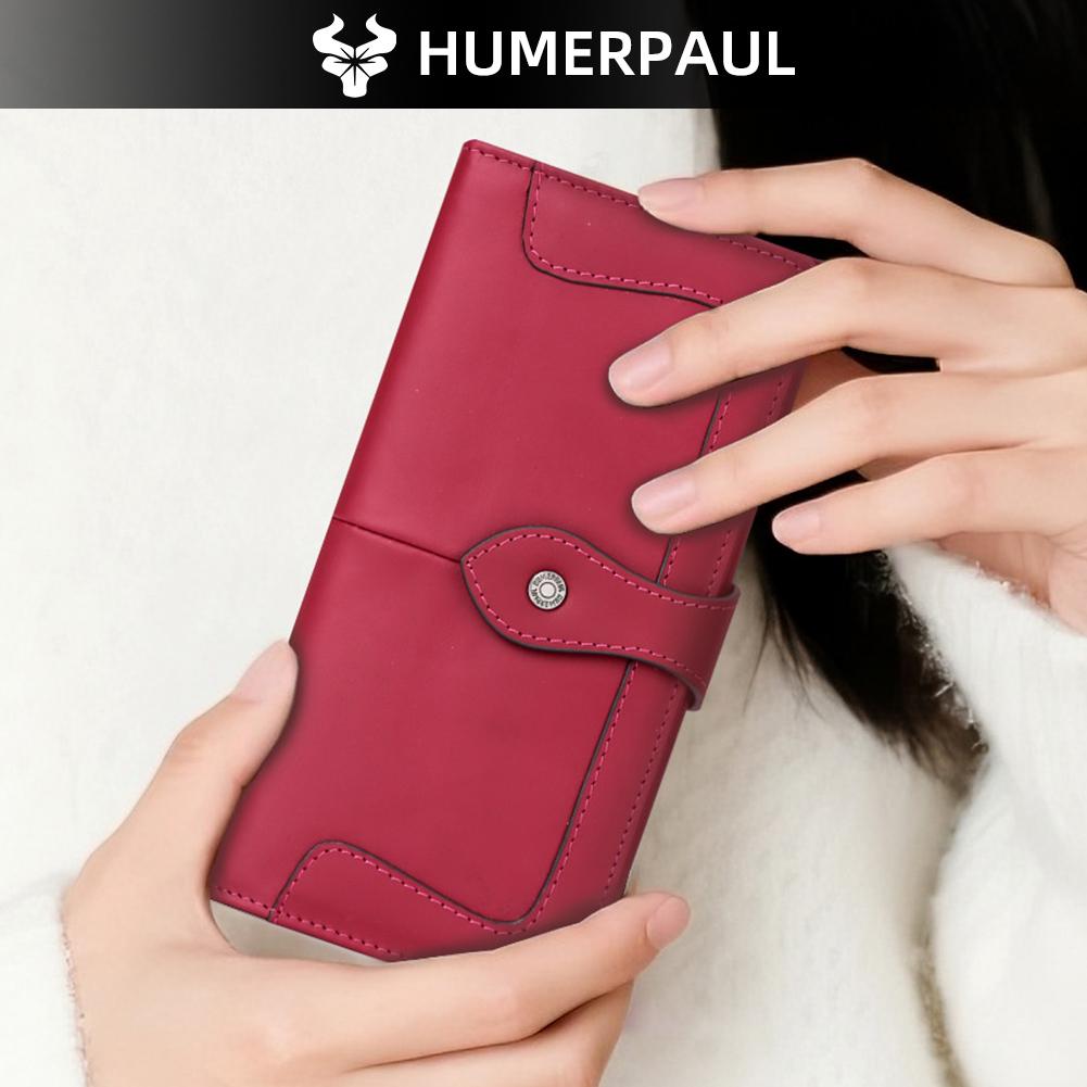 Humerpaul Женский кошелек длинный кожаный кошелек большой вместимости многокарточный кошелек-клатч с окошком для фото кошелек для мелочи