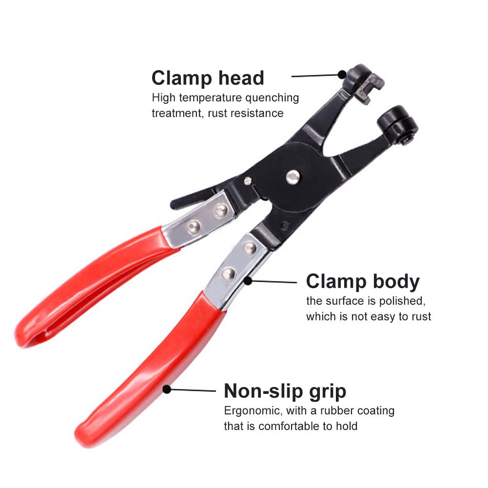 Плоскогубцы для хомутов автомобиля, инструмент для удаления водопроводных труб для топлива, хомуты для шлангов охлаждающей жидкости, более толстая ручка, повышенная прочность, комфорт