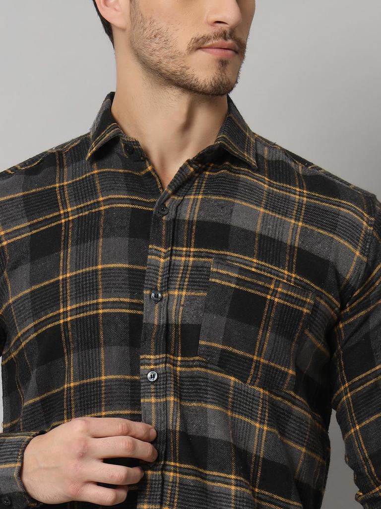 Bigreams Мужская фланелевая рубашка в клетку из 100% хлопка, окрашенная в пряжу, для рубашки с длинным рукавом