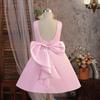 Girls Formal Dress Toddler Teen Party Gown Pearl Backless Puffy Skirt Bow Princess Flower Girl Wedding Holiday Event