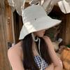 Simple Solid Color Sunscreen Bucket Hat Breathable Adjustable Fisherman Hat Thin Korean Style Wide Brim Sun Hat Hiking