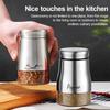 2 шт., 120 мл, шейкер для соли и перца из нержавеющей стали, прозрачное стекло, большая емкость, многоразовый дозатор для приправ, контейнер для бутылок для специй, кухонные гаджеты