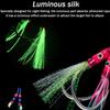 With Glow Rubber Skirts Sea Trolling Jigging Hook Double Eyes Fishing Assist Hooks Jig Fishhooks