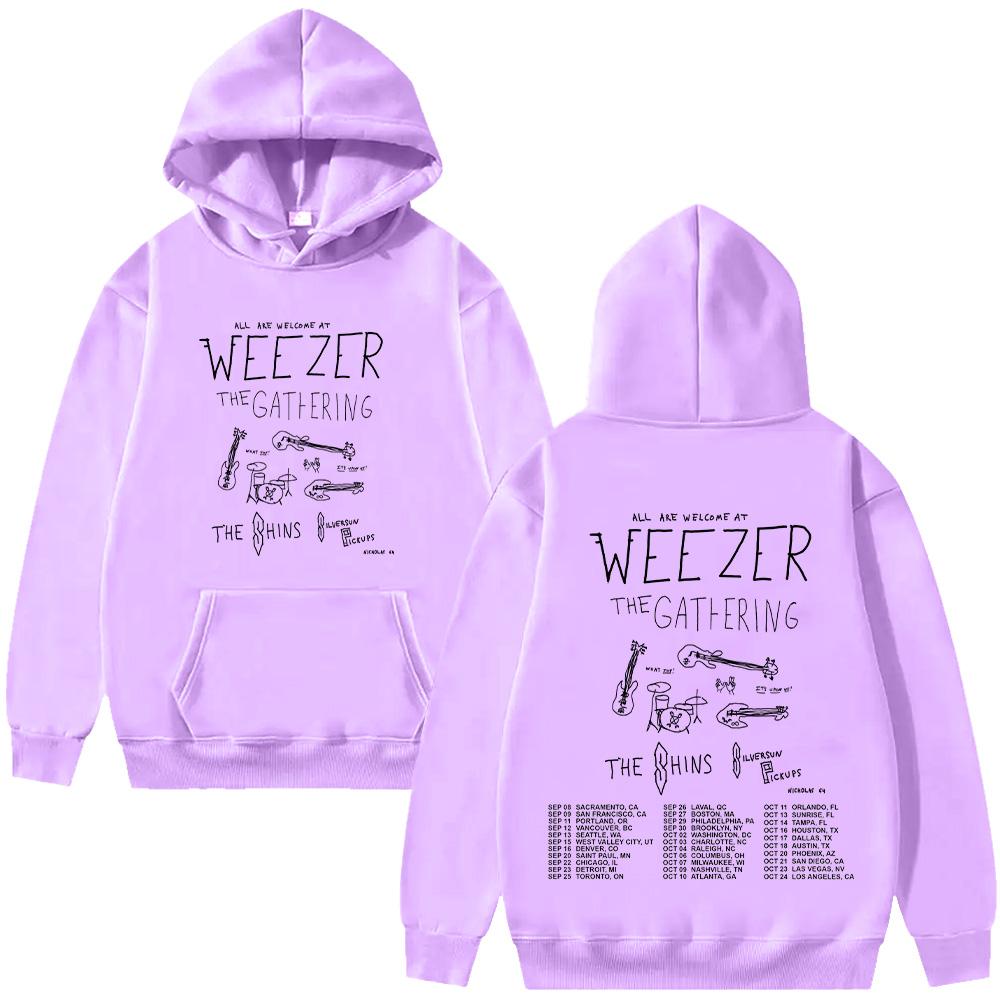 Тур группы Weezer 2026 Hooide Мода Мужчины Женщины Хип-хоп Толстовки Модные Худи с Длинным Рукавом Одежда Оверсайз Повседневные Худи