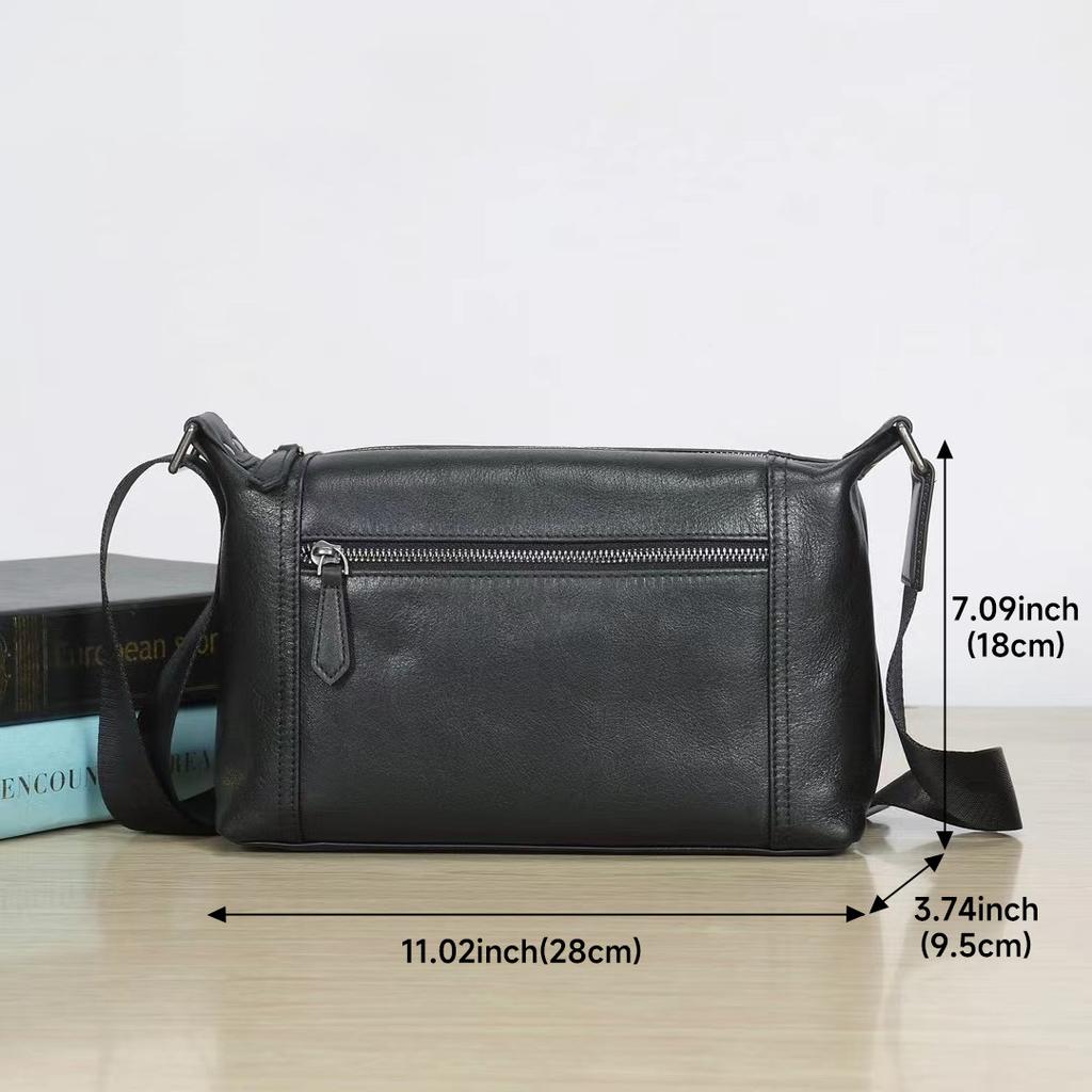 Genuine Leather Men's Crossbody Bag Shoulder Bag Casual Commuter Bag Head Layer Cowhide Shoulder Crossbody Bag