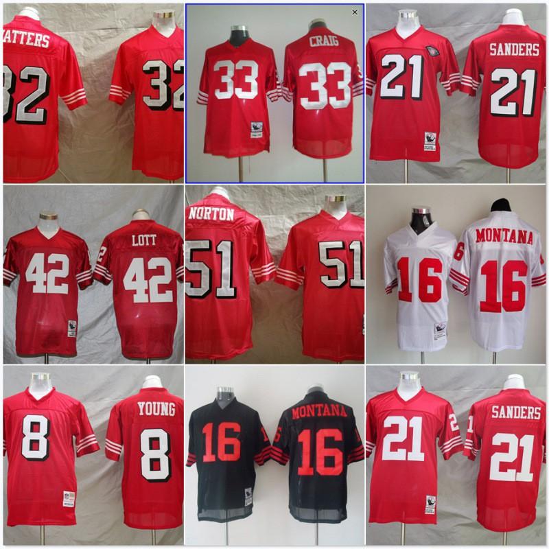 49ers Football Jersey 10 85 97 Red White Retro Embroidered Mesh Sports T-Shirt